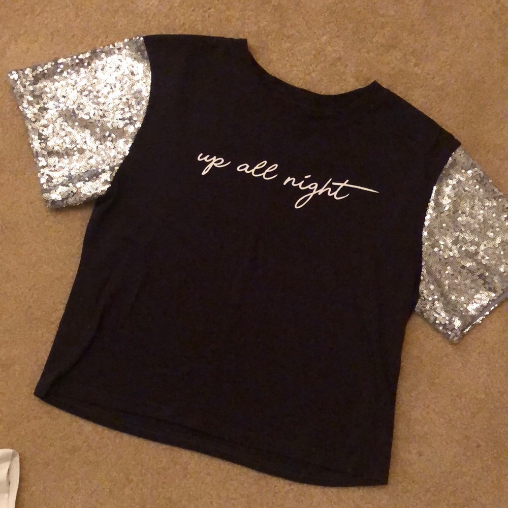 Black and silver sequin fun top